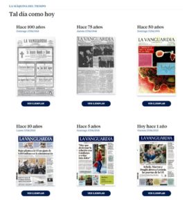 Tal día como hoy, de la hemeroteca online de La Vanguardia