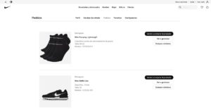 Pedidos en la tienda online de Nike
