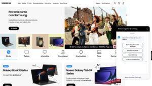 Chat del ecommerce de Samsung
